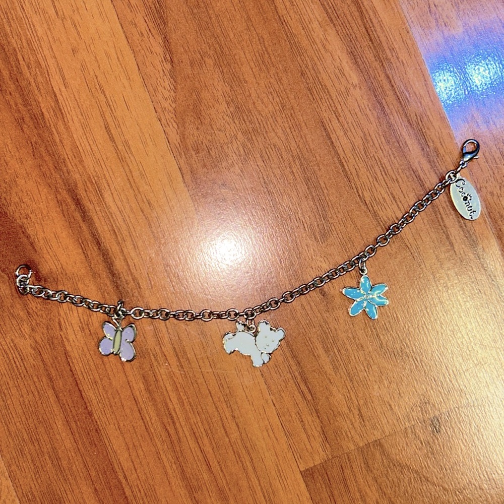 RARE Vintage American Girl Hallmark Coconut Dog Charm Bracelet